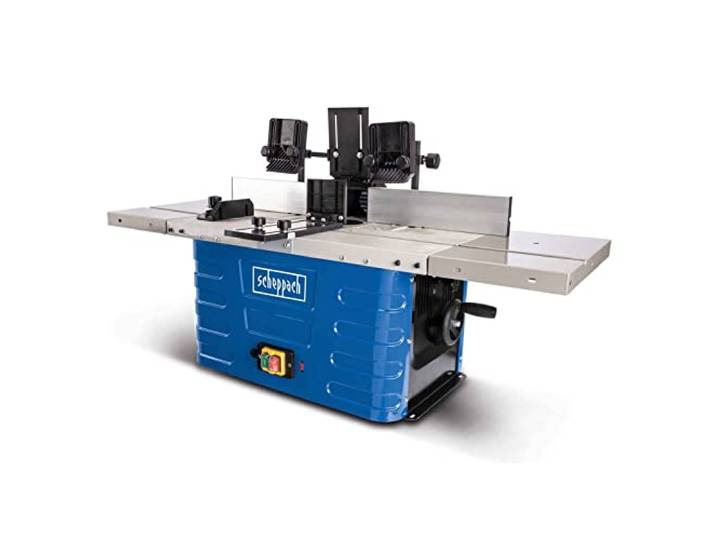 Scheppach Fraiseuse HF60 Défonceuse 1500W Hauteur de broche réglable max. 40mm Vitesse 11500 à 24000min-1 Elargissements de table inclus Livrée avec pinces