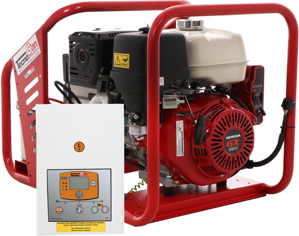 Tecnogen H8000 TE/A - Groupe électrogène triphasé 6 kW  - Continu 5.4 kW Triphasé + ATS