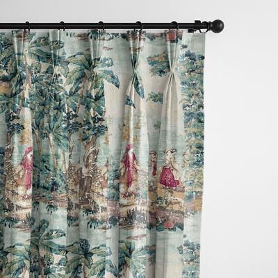 The Tailors's Bed Countryside Antique Green Pinch Pleat Drape