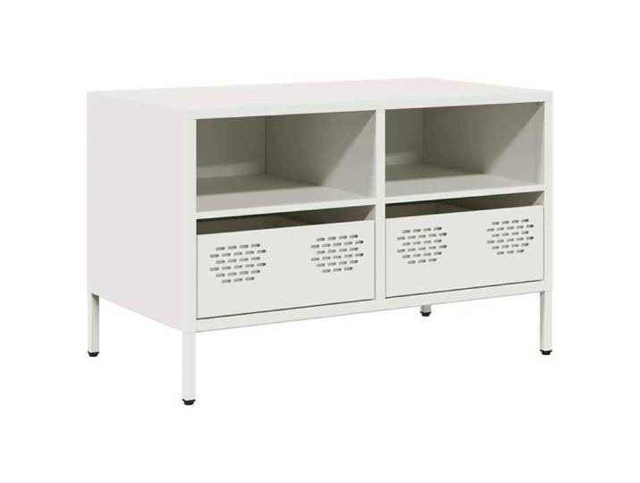 Console TV VENT-FLASH - Banc TV Meuble TV - blanc 68x39x43 5 cm acier laminé à froid - Meuble de Salon（80318）ZLH