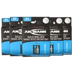 5x ANSMANN Extreme Lithium 1604LC 9V Block Batterie - passend für Rauchmelder & Sicherheitstechnik