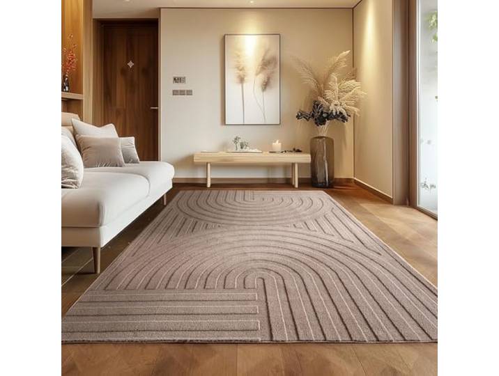 LIVUM Tapis Salon\, Chambre\, Moderne et Original\, Poils Doux et Confortable\, Design en Relief (Bari Beige\, 160x230cm)
