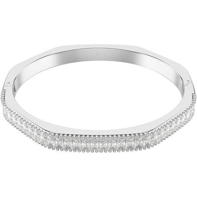 Armreif SWAROVSKI "Schmuck Geschenk Matrix" Gr. S, silber (metallfarben, kristallweiß, kristallweiß), Armbänder, Damen, S, Metall, Armreif, mit Swarovski Kristall