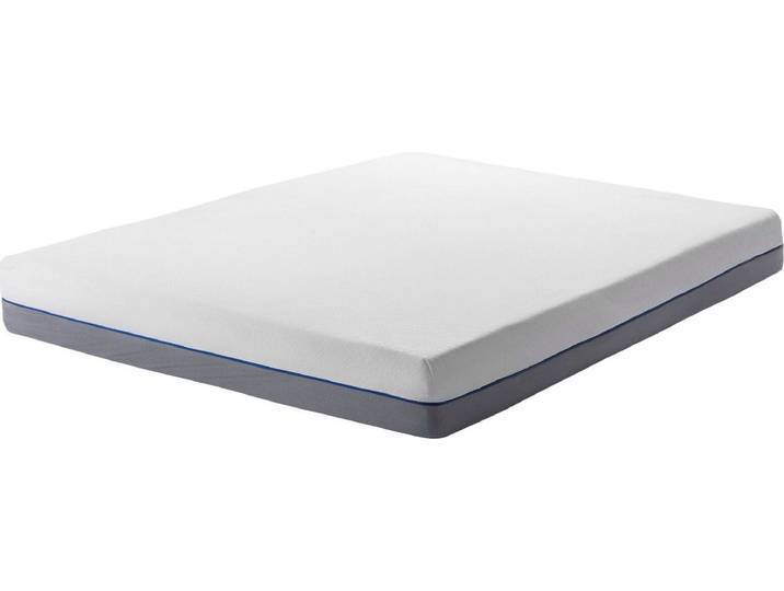 BELIANI Doppelter Schaum Memory Foam Matratze Weiß mit Grau 160 x 200 cm Viskoelastisch Hard Härtegrad