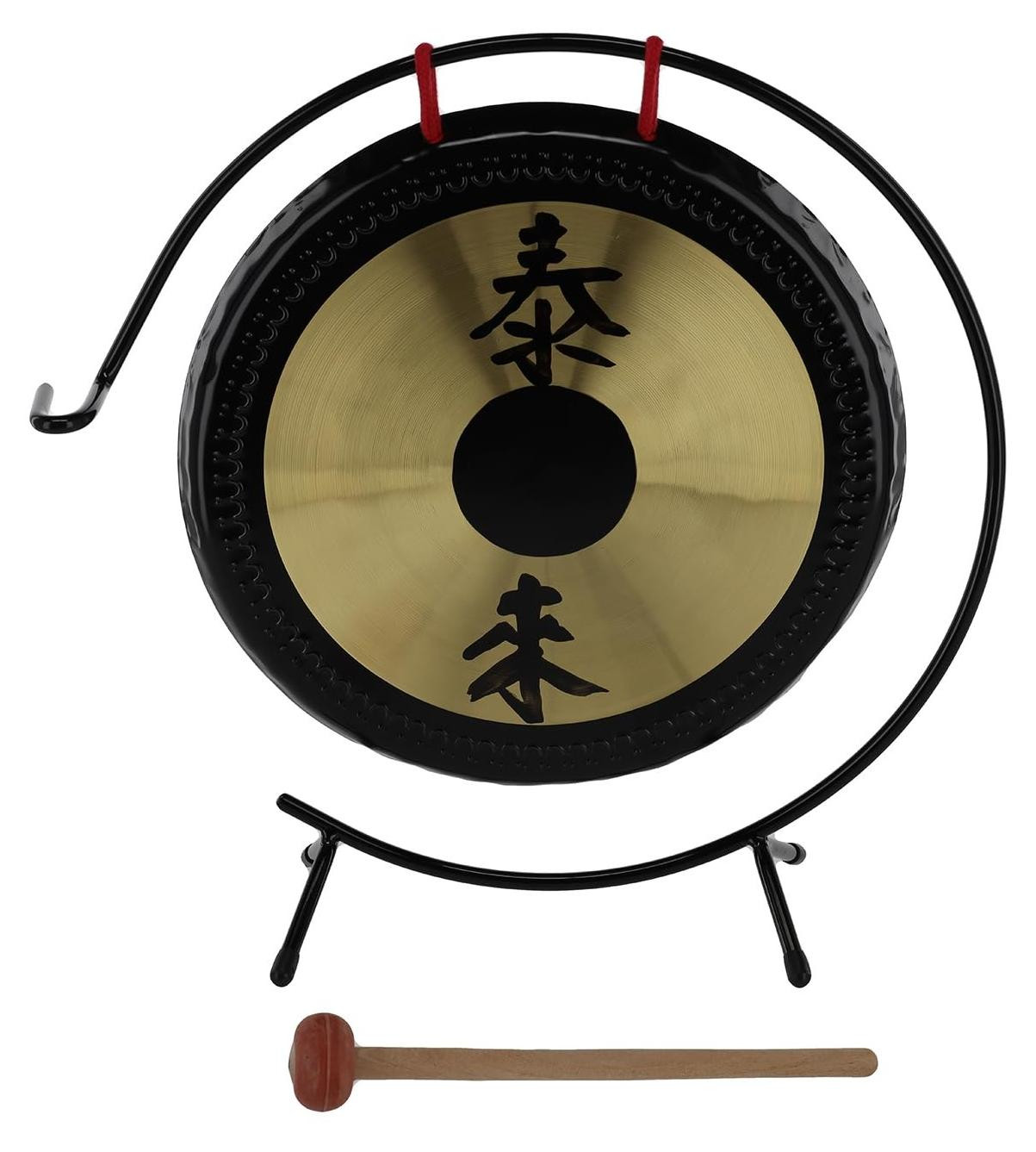 Decoratieve Chinese gong met standaard, 25 cm