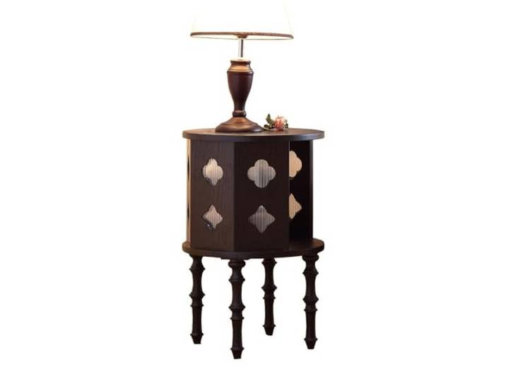 Couchtisch im Landhausstil Vintage-Beistelltisch aus Massivholz for das Wohnzimmer, runder Retro-Couchtisch mit Stauraum und Sternenhimmel-Design, ideal for Sofa oder Akzenttisch, funktional stilvoll