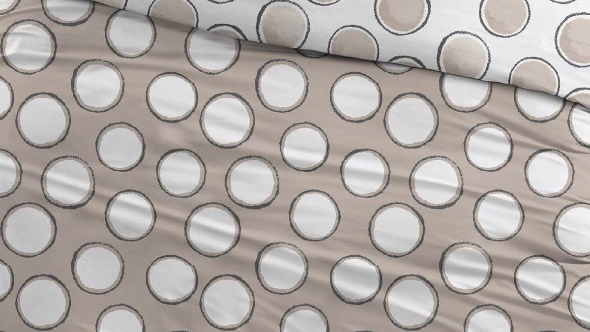 Snoozing Doris Flanel Dekbedovertrek Eenpersoons Taupe 140x200 cm