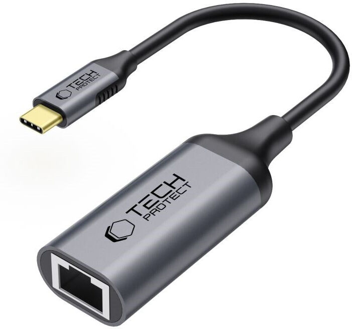 Tech-Protect USB-C til Ethernet RJ45 Ultraboost Adapter - 1000Mbps - Sort