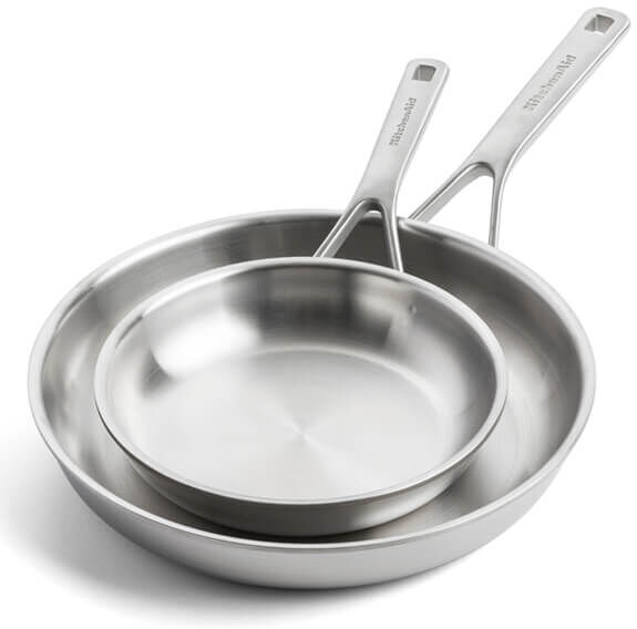 KitchenAid Multi-Ply Stainless Steel 20cm & 28cm Frying Pan Set