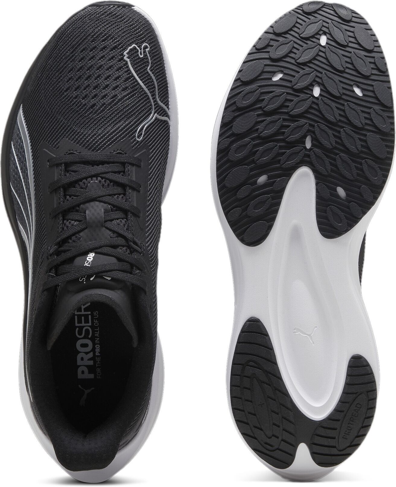 Laufschuh PUMA "DARTER PRO", Damen, Gr. 41, Textil, schwarz-weiß (puma schwarz, puma weiß), Schuhe Laufschuh, mit reaktionsfreudiger PROFOAM Dämpfung