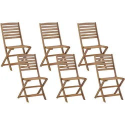 GARTENSTUHL 6er-Set Akazienholz hellbraun Tolve