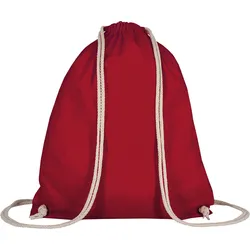 Turnbeutel - OEKO-TEX 100 zertifiziert | mit robusten Zugbändern | 38x46cm | Jutebeutel | Einkaufstasche | Rucksack | unbedruckt, dunkelrot