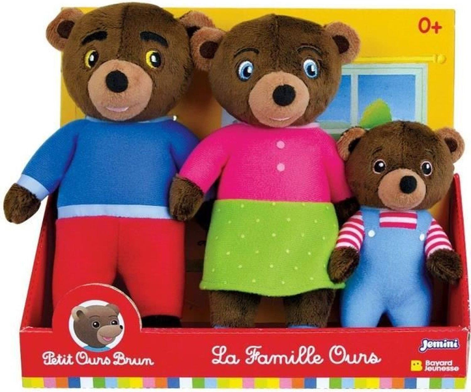 Jemini Plush Box Little Brown Bear Familie Mama, Papa en Little Brown Bear