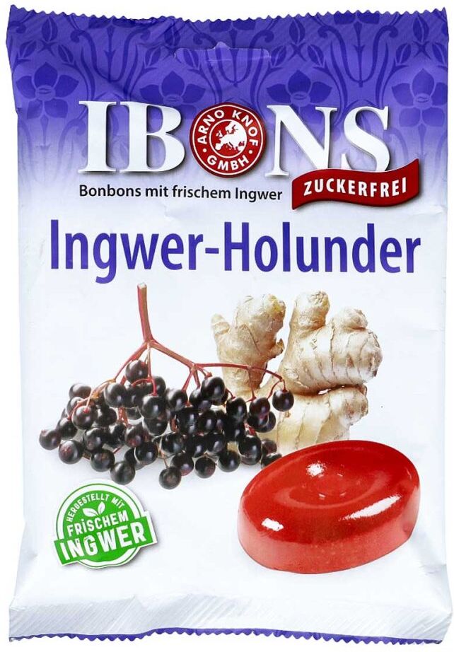 Ibons Ingwer Holunder O.zucker Tüte Lutschbonbons