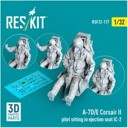 ResKit A-7D/E Corsair II pilot sitting in ejection seat IC-2 (3D Printed)