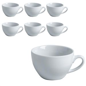 Van-Well Kaffeetassen Gusto Cappuccino, 280 ml, Porzellan, weiß, 6 Stück