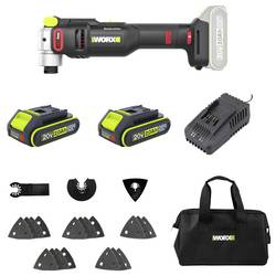 Worx Professional WU698 Akku-Multifunktionswerkzeug bürstenlos, inkl. 2. Akku, inkl. Ladegerät, mit Zubehör, inkl. Tasche 20 V 2 Ah Anzahl mitgelieferte Akkus 2