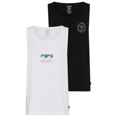 Tanktop BILLABONG "ESTRADA ICON DOUBLEPACK", Herren, Gr. S, schwarz-weiß (schwarz, weiß), Obermaterial: 100% Baumwolle, Tops Tanktop, im 2er-Pack, aus Baumwolle, ärmelloser Schnitt, sportlicher Stil