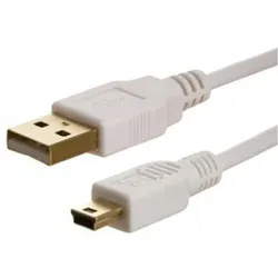 INLINE USB 2,0 Mini-Kabel, USB A Stecker an Mini-B Stecker (5pol,), weiß, 0,5m