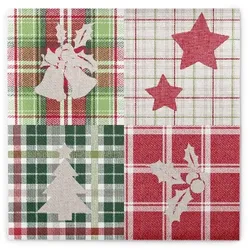 Sovie HORECA Serviette Angelina aus Linclass® Airlaid 40 x 40 cm, 50 Stück - Weihnachten Patchwork