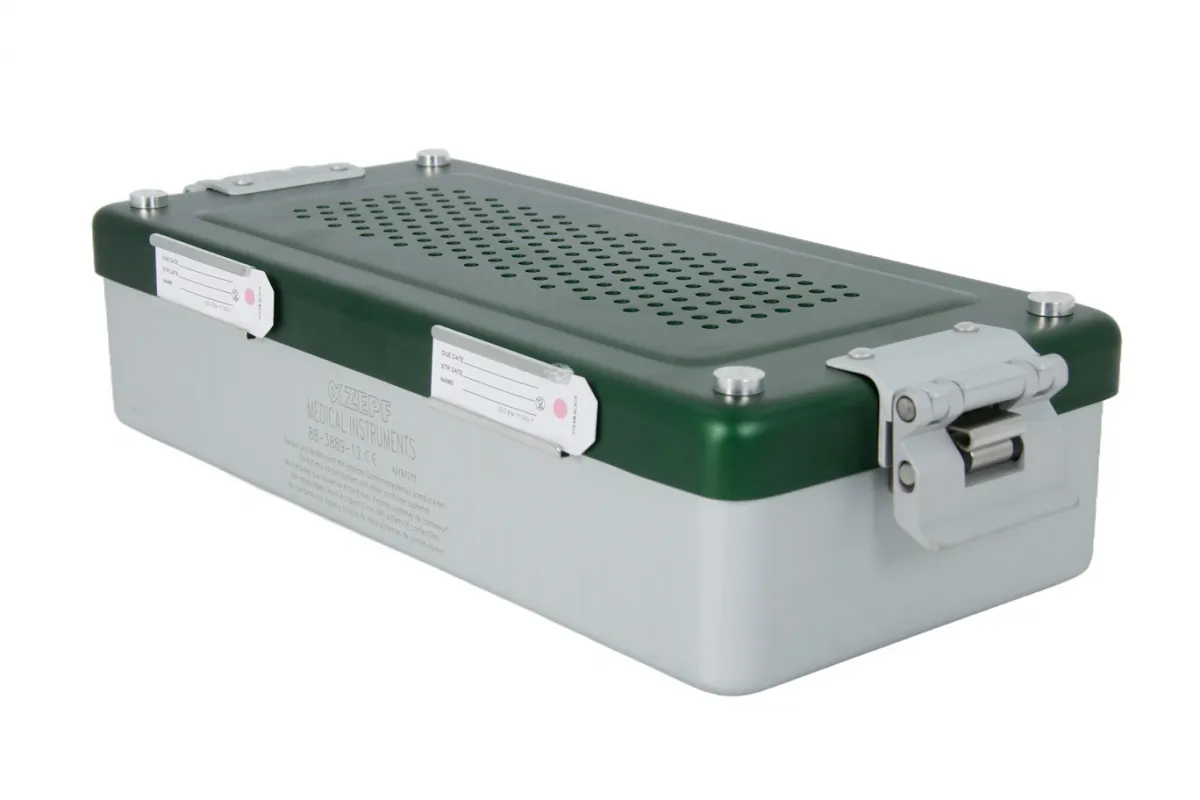 Zepf medical instruments GmbH Kleinset-Mini-Sterilisiercontainer Alu 300 x 140 x 70 mm nur Deckel gelocht Grün 88-3909-52
