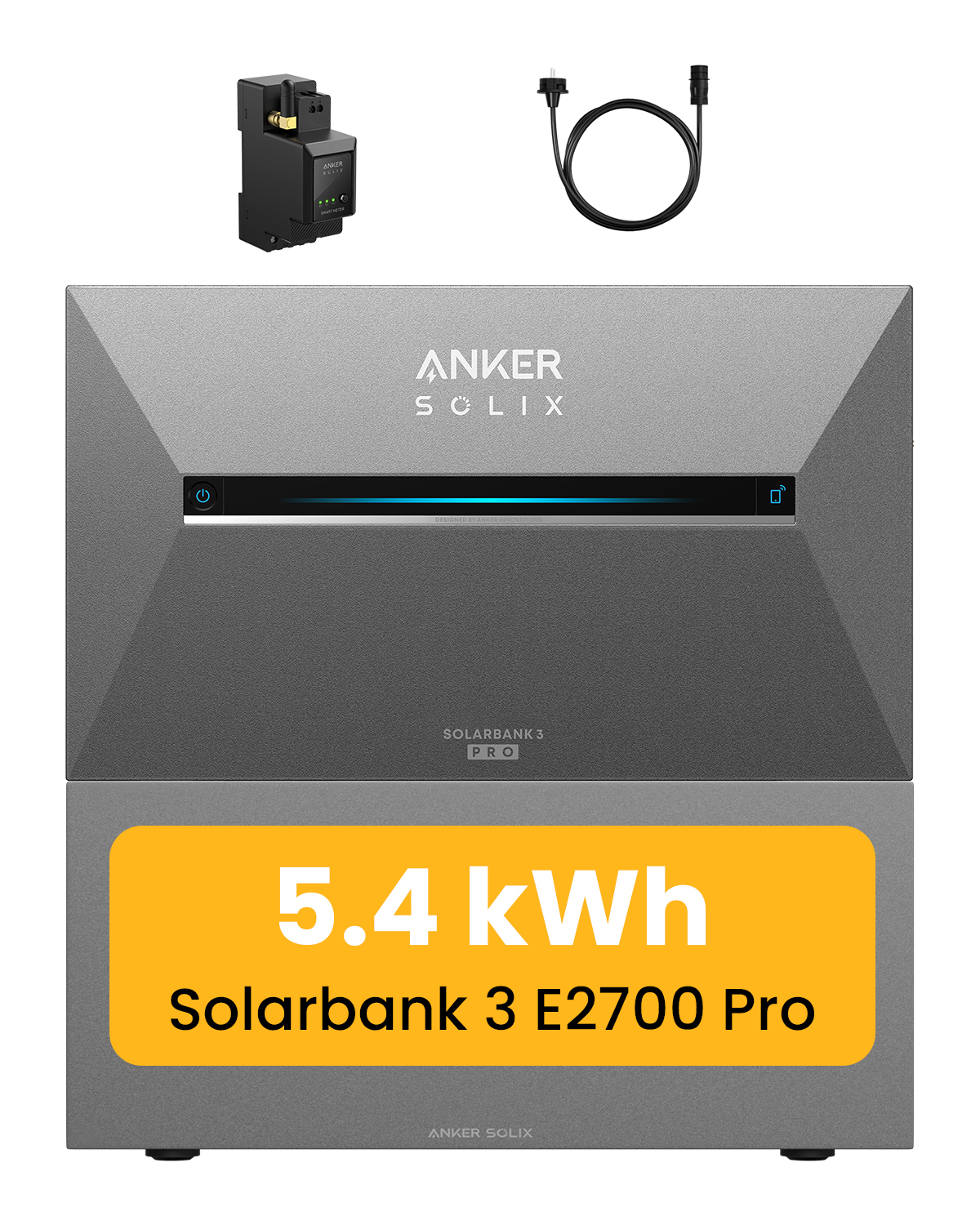 PowernessBalkonkraftwerk Speicher 5,4 kWh, Anker SOLIX Solarbank 3 E2700 Pro mit BP2700 Erweiterungsak und Anker Smarten Zähler für Balkonkraftwerk