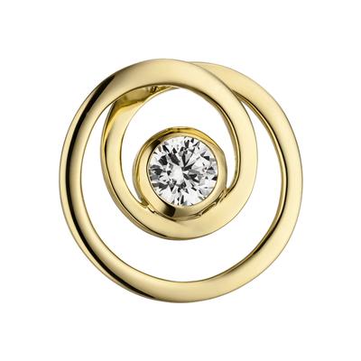 Kettenanhänger JOBO "Anhänger rund", gold (goldfarben), Schmuckanhänger, Damen, Silber 925 (Sterlingsilber), Kettenanhänger, 925 Silber vergoldet mit 1 Zirkonia