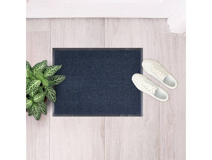 Fussmatte ANDIAMO Easy, Made in Netherlands , blau (dunkelblau), B:90cm H:5mm L:200cm, Kunstfaser, Teppiche, Fussmatte, Schmutzfangmatte, rutschhemmend, Innen- und überdachten Aussenbereich