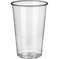 cwpack PP Plastikbecher 0,2l Trinkbecher transparent mit Eichstrich, Wasserbecher einweg