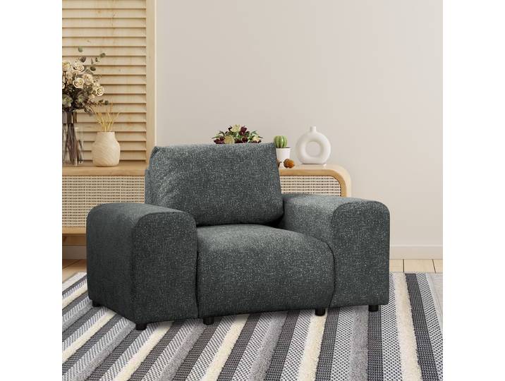Fauteuil Gris Tissu structuré Blerta 119 x 79 x 108cm