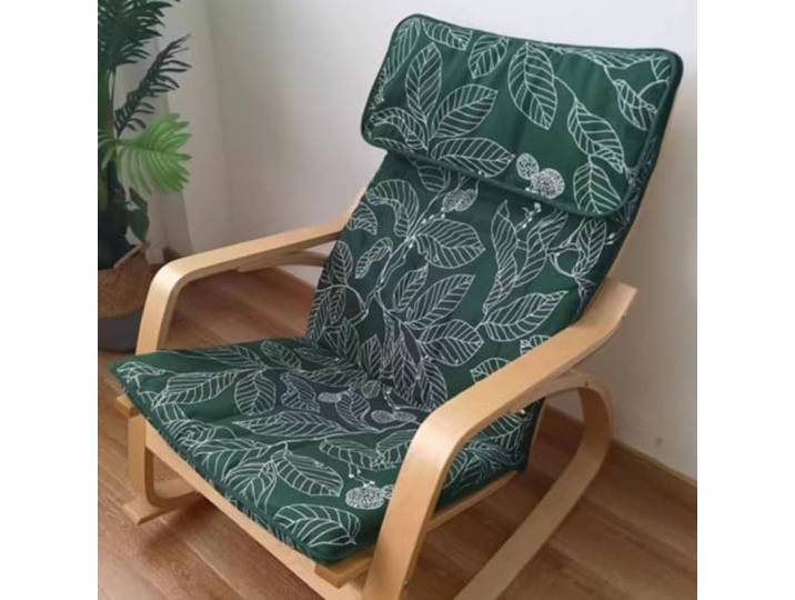 WEIDPHL Coussin De Remplacement pour Chaise Poang\, Housse De Fauteuil Multicolore\, Coussin De Chaise De Salon Durable Poang\, Housse De Chaise Lavable Et Amovible\,Green Leaf