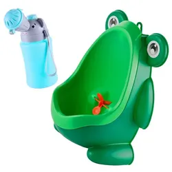 Relaxdays Kinder-Urinal 2er Set Wand & unterwegs Grau,Grün,Hellblau