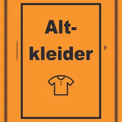 HB-Druck Altkleider Mülltrennung Schild Text Symbol Shirt Hemd Hose hochkant A3 (297x420mm)