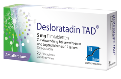 TAD Pharma GmbH DESLORATADIN TAD 5 mg Filmtabletten 20 St 16507729