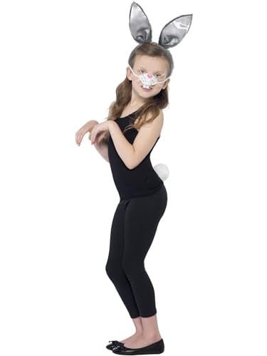 Smiffys Bunny Kostuum Accessoire Set voor Kinderen - Grijs