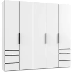 Drehtürenschrank mit Laden B: 250 cm Level, Weiß