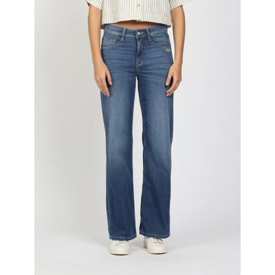 Weite Jeans GANG "94AMELIE WIDE", Damen, Gr. 33, N-Gr, blau (customary midblau), Denim/Jeans, Obermaterial: 88% Baumwolle, 9% Elastomultiester, 3% Lyocell, weit lang, Jeans, aus Stretch-Denim, Topseller