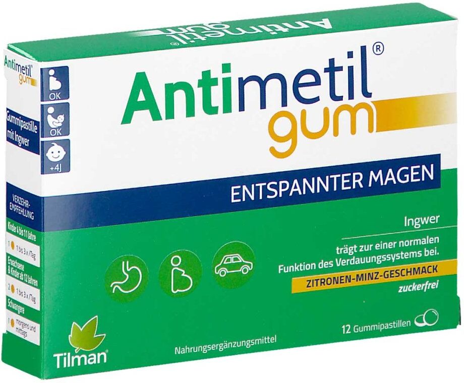 Antimetil Gum Gummipastillen 12stk