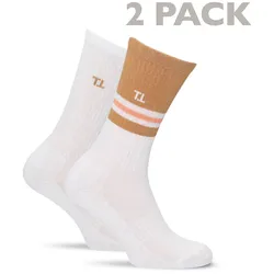 2er Pack Tamaris Socken Damen 9819 - white/coffee 39-42