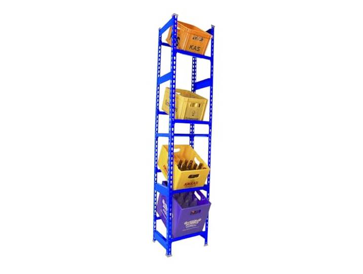 Simon Rack Getränkekistenregal für 4 Kisten, 2000x1000x300 mm, Blau, Freistehendes Metallregal für Wasserkisten, Bierkisten oder Getränkekisten, Für Küche, Garage oder Keller