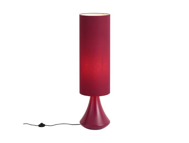 Qazqa Lampadaire Rétro Violet Avec Abat-jour En Tissu - Mina