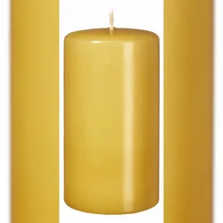 Kopschitz Kerzen 4er Adventskerzen, Adventskranz Kerzen Set Senf Mustard 10 x 6 cm