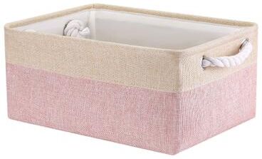 Unique Collapsible Storage Basket Bin With Handle, Fabric Storage Cube