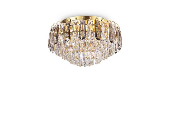 Ideal Lux Led-Deckenleuchte Magnolia, Goldfarben, Metall, Glas, 26 cm, Lampen & Leuchten, LED Beleuchtung, LED-Deckenleuchten
