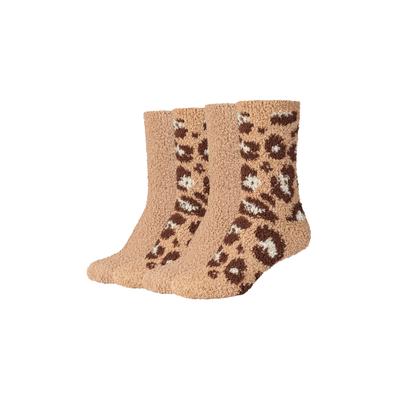 Socken CAMANO, Damen, Gr. 35-38, braun (travertine), Obermaterial: 98% Polyester, 2% Elasthan, Socken Socken, gemustert, wärmende, kuschelige Qualität