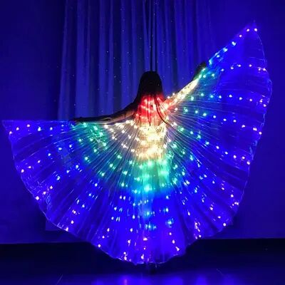 Daily Deals Depot LED Wings Belly Dance Wings Isis Halloween Wing Prop, Shining LED Lamp Wings & Sticks, Costume Accessories For Adults multi l