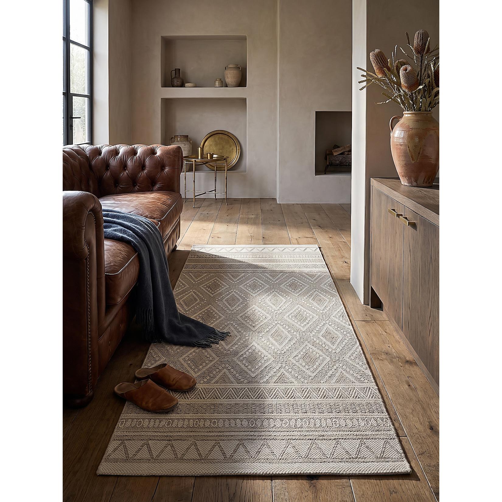Läufer Flachgewebe Beige 80x150 cm - ESERA Kadima Design