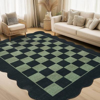 Garvee Modern Checkered Scallop Area Rug