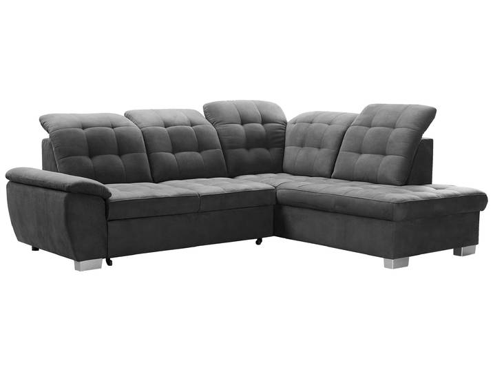 Ecksofa mit Schlaffunktion grau 262 x 215 cm Bettkasten - LOTTA