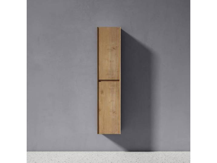 Sogood Colonne Suspendue Salle de Bain Colonne de Rangement Armoire Latérale Meuble Suspendu 35x30x160cm Marron Clair Rimo
